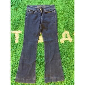 Gap Premium Flare Jeans Dark Wash Denim Blue 4/27R Mid Rise Wide Leg Pants